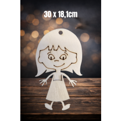 Dziewczynka 30cm, zarys, z otworem, sklejka 3mm